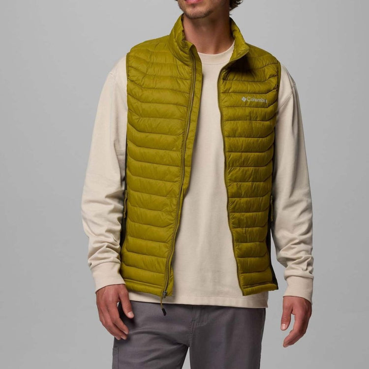 Chauffe-corps d'extérieur pour hommes Columbia Powder Pass™ Hybrid Vest - vert mousse, paysage vert