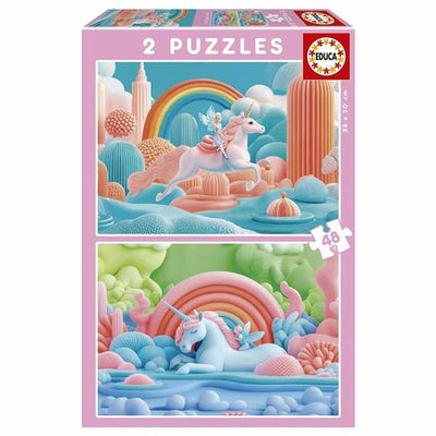 Puzzle Educa licornes magiques (2 pièces)