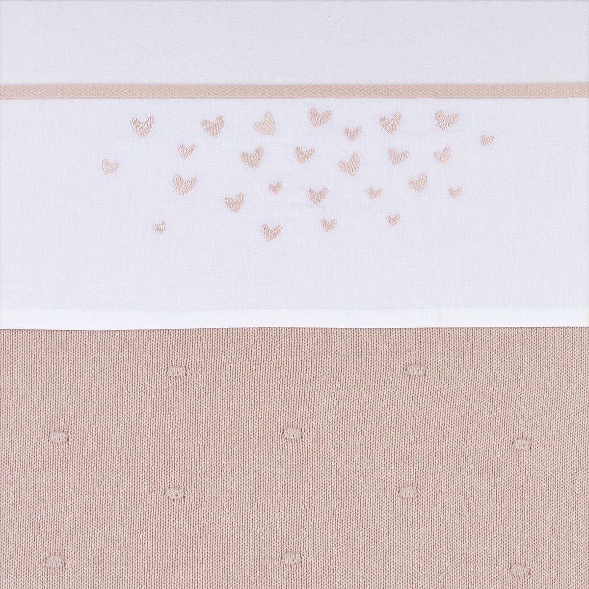Drap de berceau Meyco baby hearts - rose tendre - 100x150cm - 0,3 tog