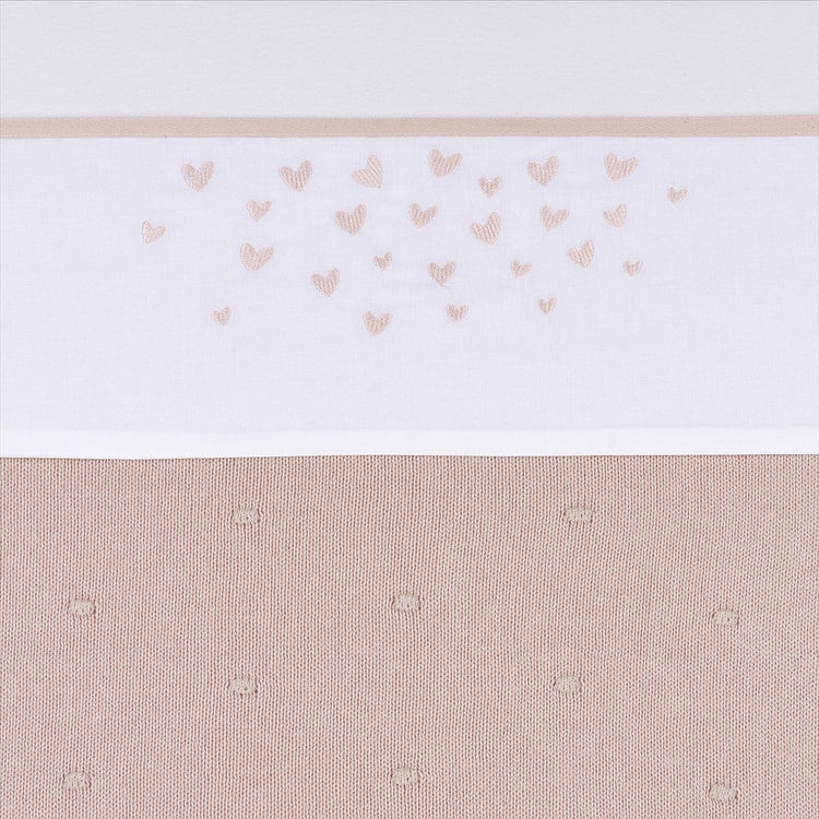Drap de berceau Meyco baby hearts - rose tendre - 100x150cm - 0,3 tog