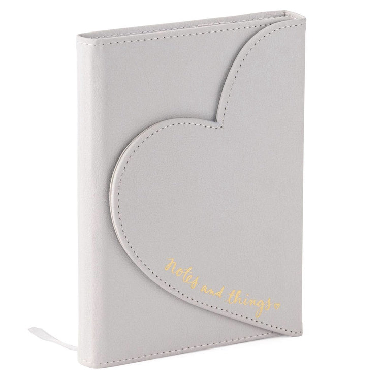 Carnet Eccolo - enveloppe coeur - gris - trait - env. 13x18 cm-ec-dl409c