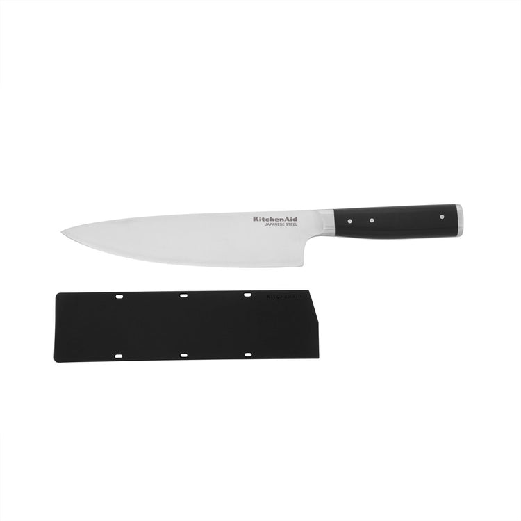 Couteau de chef Kitchenaid 20 cm, acier inoxydable japonais de haute qualité - incl. couverture -