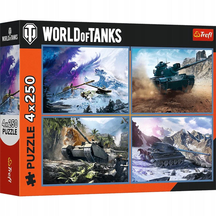 Puzzle Trefl World of Tanks - 4x250 pièces - grande bataille de chars