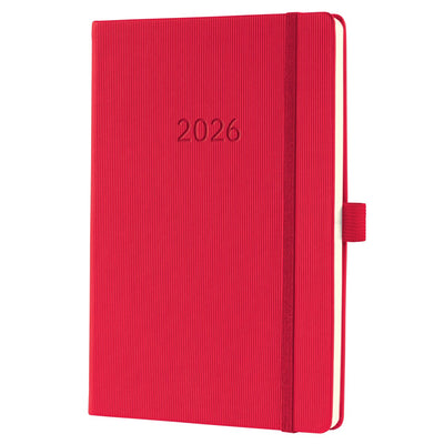 Agenda hebdomadaire Sigel 2026 conceptum - format a5 - rouge - couverture rigide - si-c2664