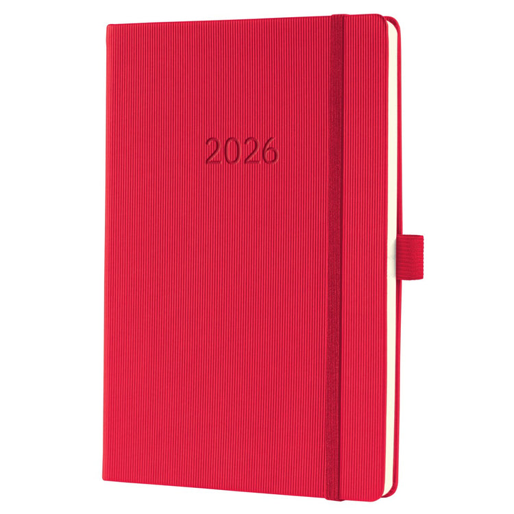 Agenda hebdomadaire Sigel 2026 conceptum - format a5 - rouge - couverture rigide - si-c2664