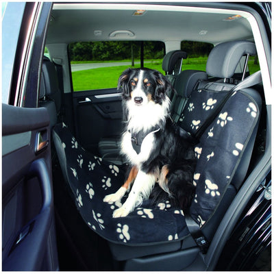 Trixie Car Say Pootprint Nylon Fleece Black Beige