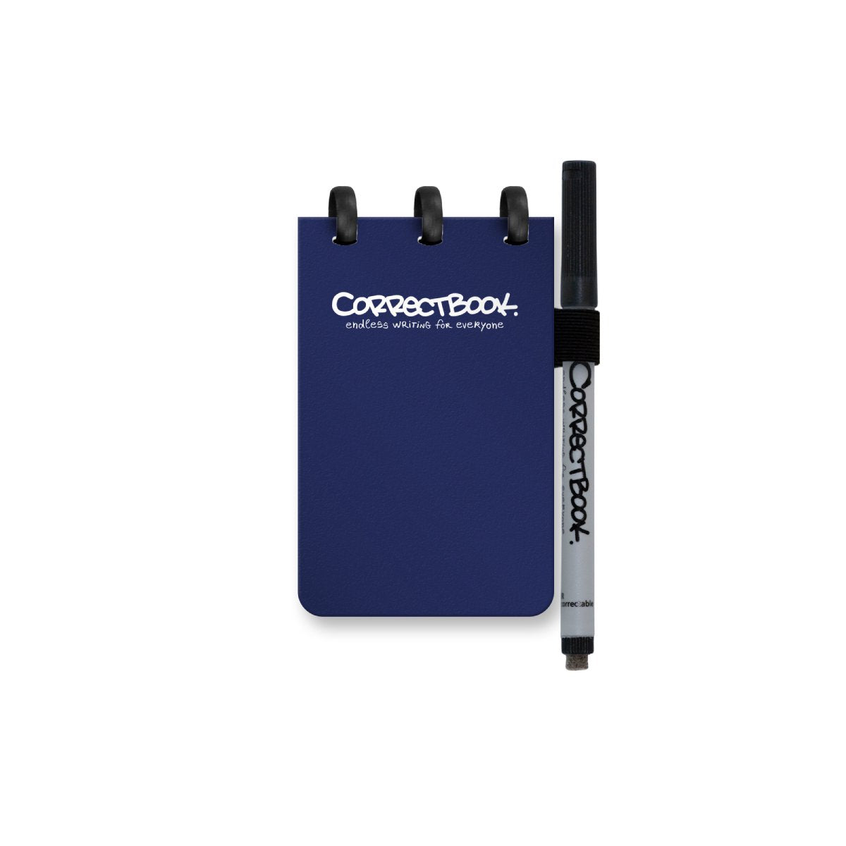 Carnet effaçable Correctbook a7 – carnet réutilisable – bleu nuit – vierge – avec lingette pour stylo – format de poche