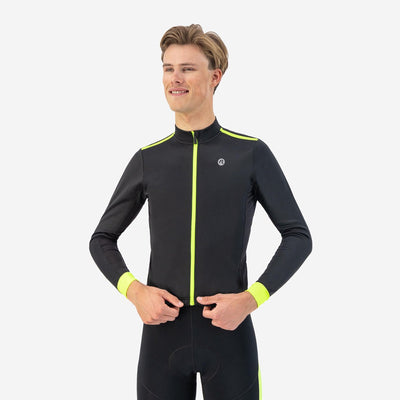 Rogelli core maillot de cyclisme homme - manches longues - noir jaune fluo - xxl