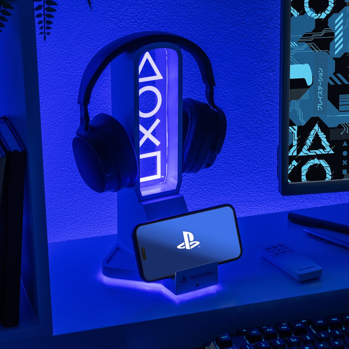 Support pour casque Paladone Playstation 3-en-1 avec éclairage RVB –