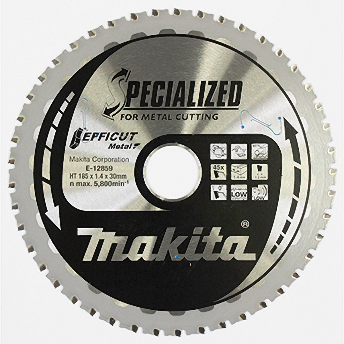 Accessoires Makita lame de scie circulaire acier | efficacité 185x30x1.4 45t 0g - e-12859 e-12859