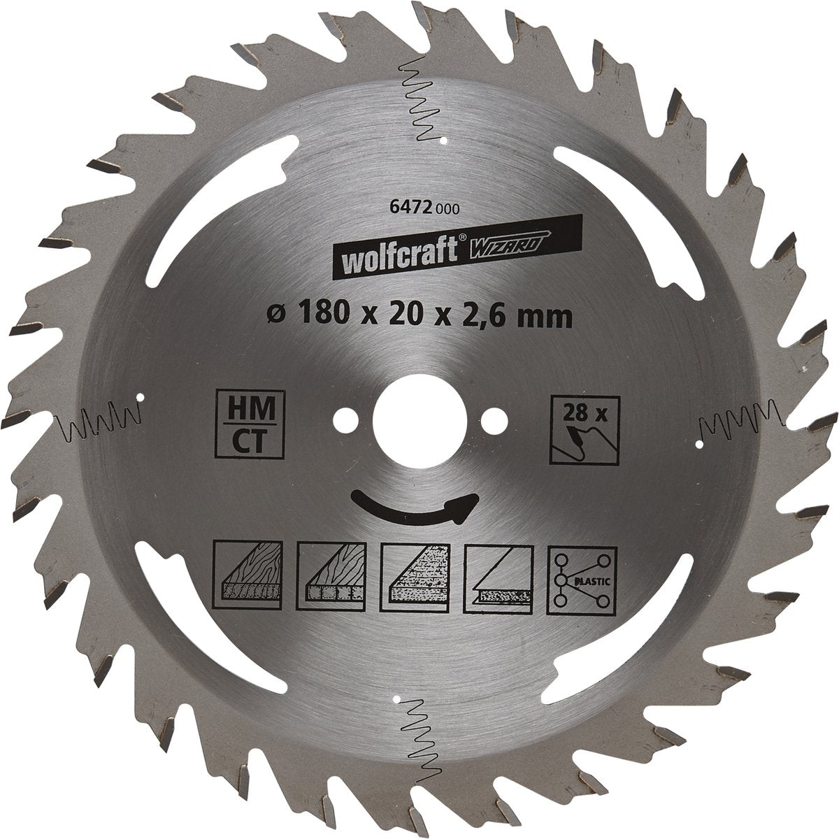 Wolfcraft - lame de scie circulaire 180x20mm - 28 dents - lame de scie pour scie circulaire - série argent - 6472000