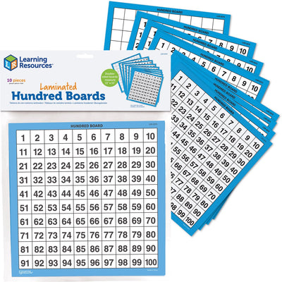 Jouets éducatifs Learning Resources - Cent planches laminées, lot de 10. - 3+