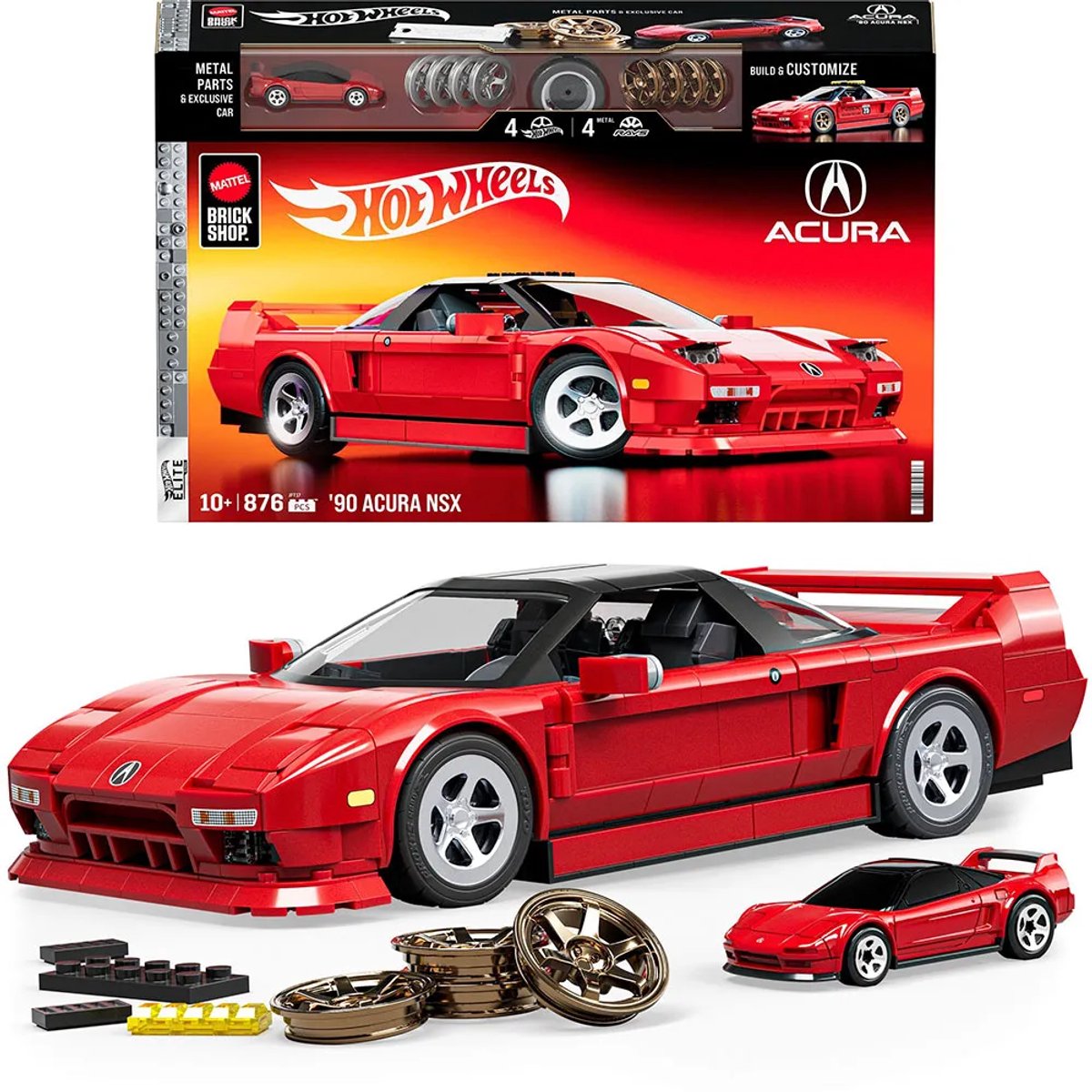 Mattel Brick Shop Hot Wheels Elite Series - '90 Acura Nsx - 876 pièces