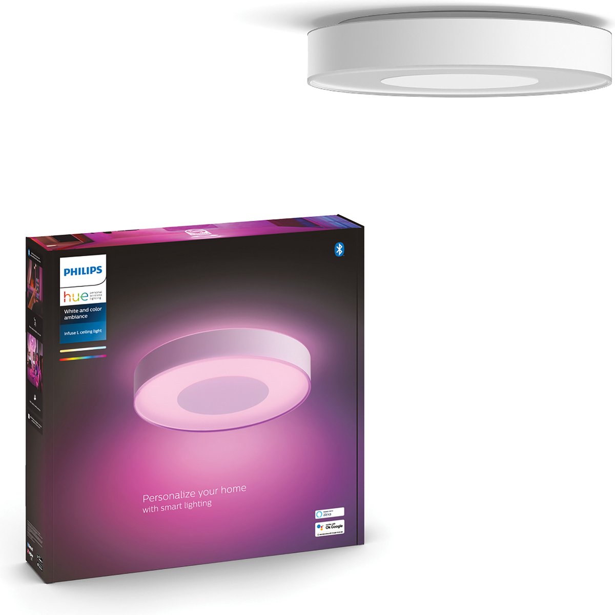 Plafonnier Philips hue infusion - lumière blanche et colorée - blanc - 42cm