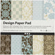 Creativ Company Design Paper Block Blue Light Blue Brown, 50 feuilles