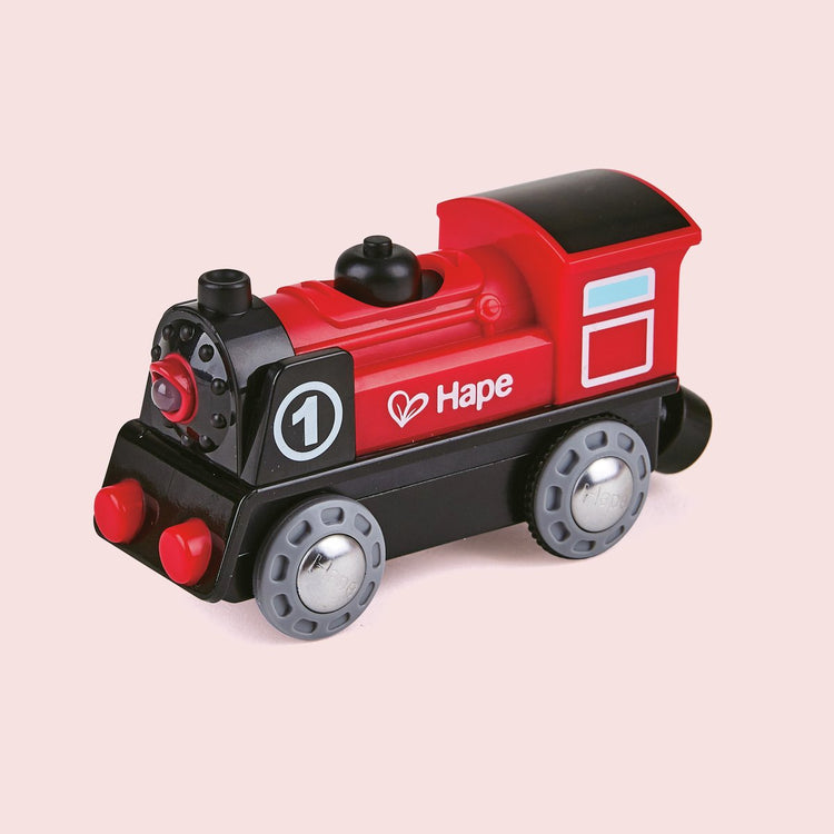 Locomotive à batterie Hape no. 1 - train jouet avec éclairage et aimant, 3 ans+