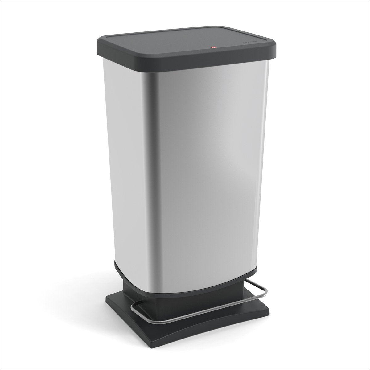Poubelle à pédale Rotho Paso Plus - Poubelle - 40 litres - Sans BPA - Argent