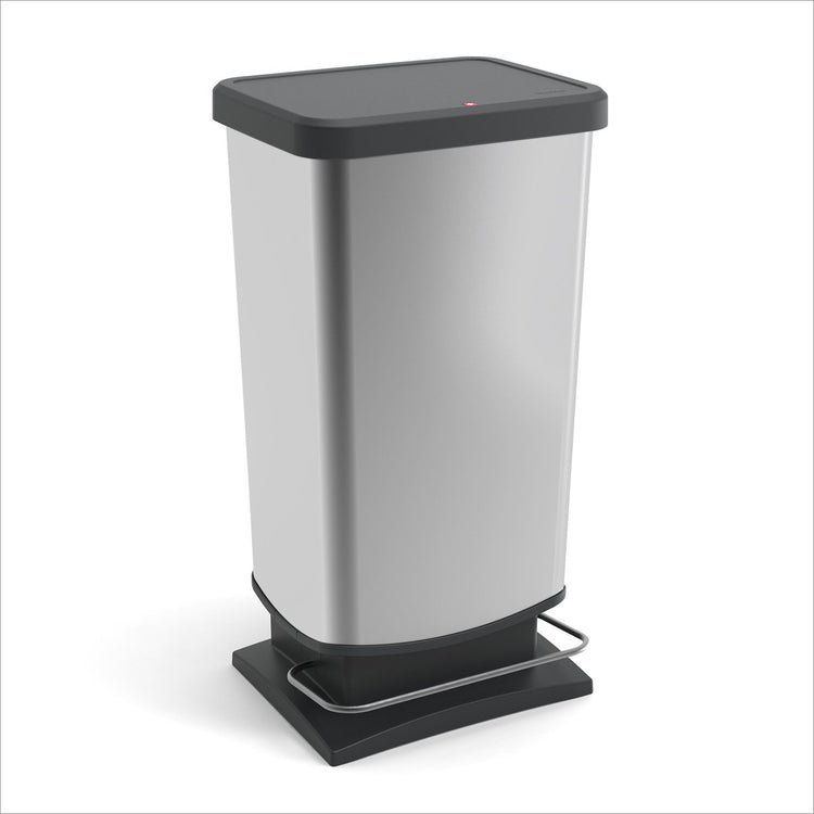 Poubelle à pédale Rotho Paso Plus - Poubelle - 40 litres - Sans BPA - Argent