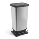 Poubelle à pédale Rotho Paso Plus - Poubelle - 40 litres - Sans BPA - Argent
