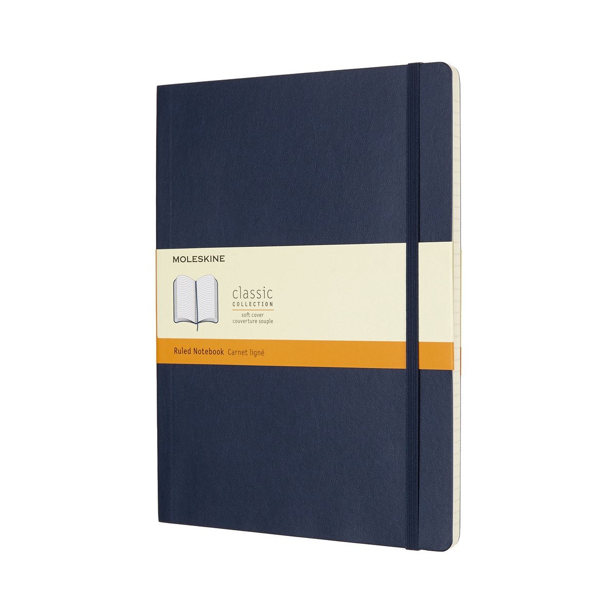 Carnet classique Moleskine - extra large - couverture souple - ligné - bleu saphir
