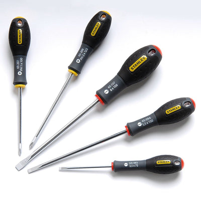 Jeu de tournevis Fatmax Stanley 5 pièces parallèles 3,5 x 75 mm. 5,5 x 150 mm standard 8 x 150 mm Phillips PH1 x 100 mm. ph2x125mm