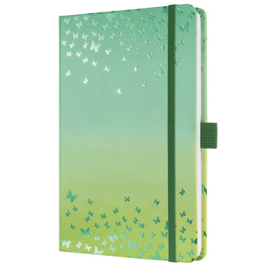 Carnet Sigel - jolie - a5 - couverture rigide - 174 pages - 80 grammes - trait - papillon confetti citron vert - si-jn347