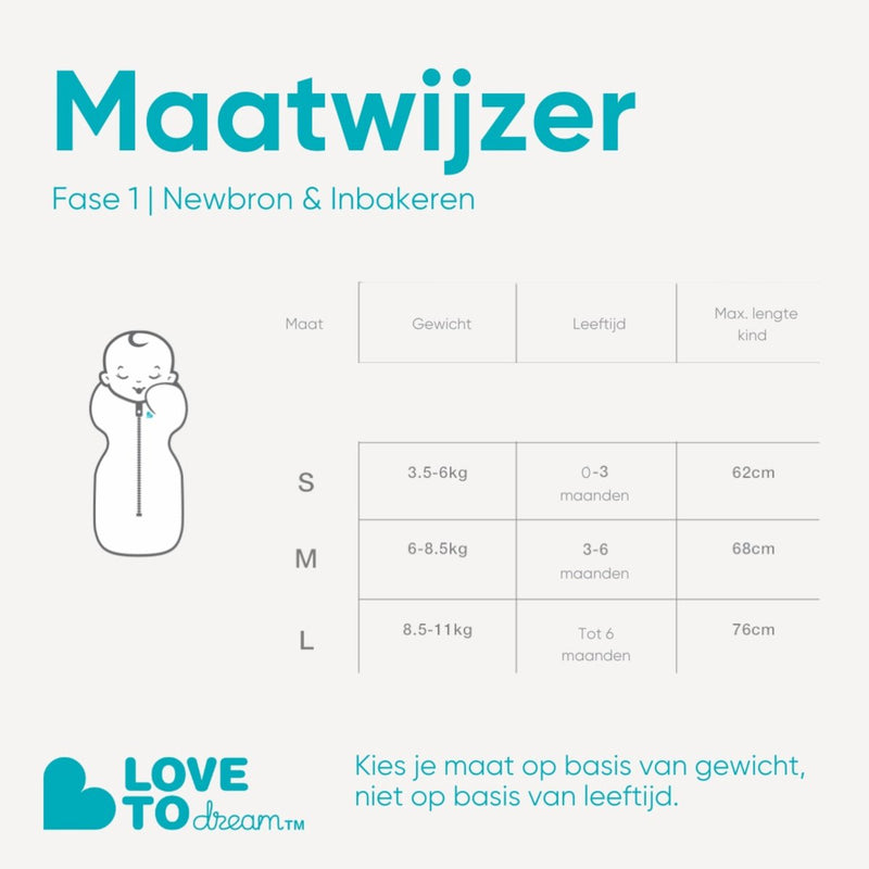 Gigoteuse pour bébé Love to dream ™ swaddle up™ - emmaillotage - bébé 3-6 mois - 6-8,5 kg - toutes saisons - 1,0 tog - blanc