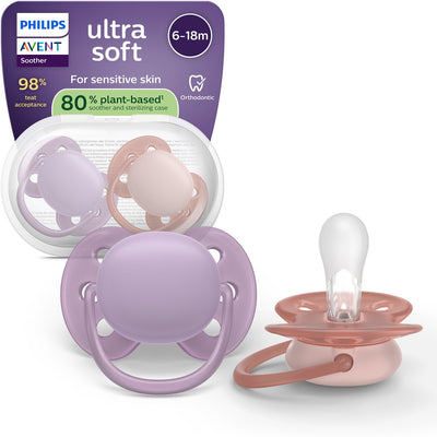 Philips avent ultra soft – sucette en silicone super douce (6-18 mois) – pour peaux sensibles – 2 pièces - scf091 43