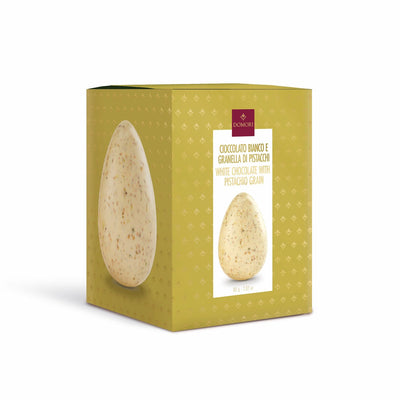 Domori mini œuf de Pâques chocolat au lait à la pistache – collection anthologie avec surprise – chocolat de Pâques italien de luxe – 80 grammes