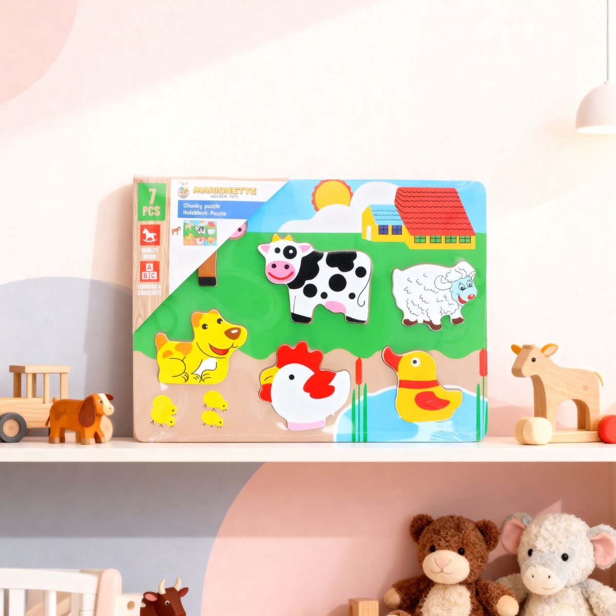 Marionnette jouets en bois puzzle en bois - jouets montessori - jouets éducatifs 18m+ - assortis
