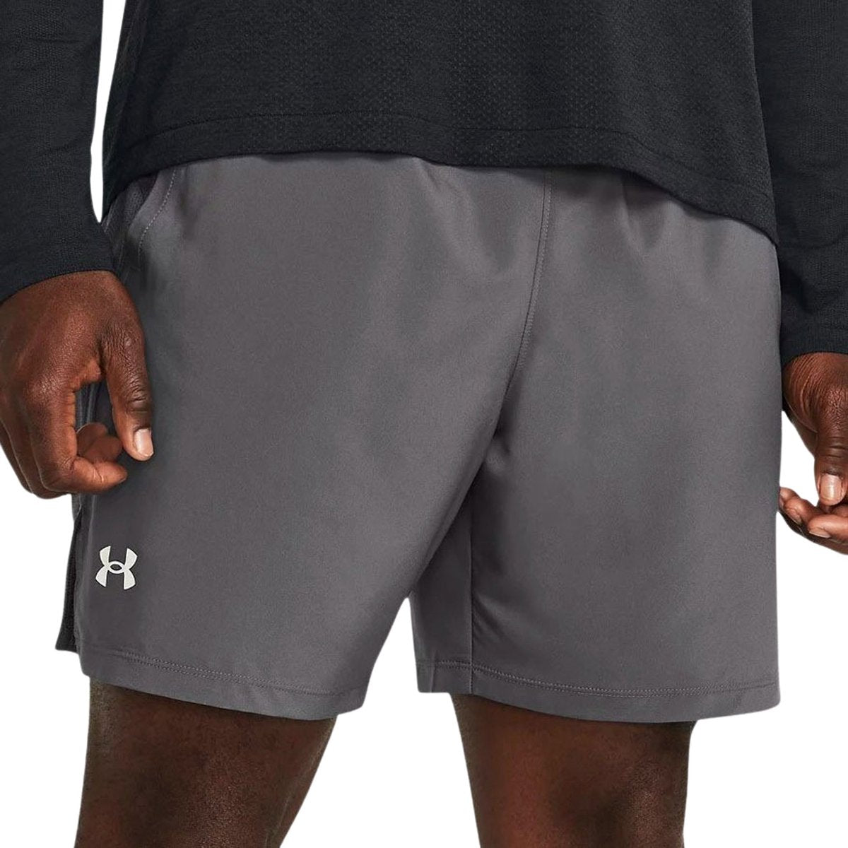Under armour ua launch 7'' shorts pantalon de sport homme - gris - blanc