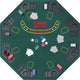 Jeux chauds poker top octangle pliant