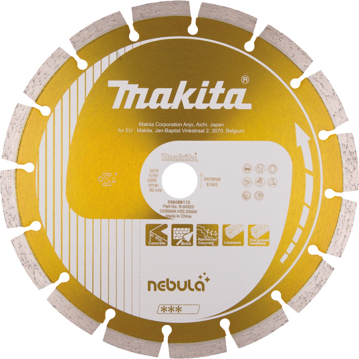 Accessoires Makita disque diamanté 230x22,2mm orange - b-54025 - b-54025