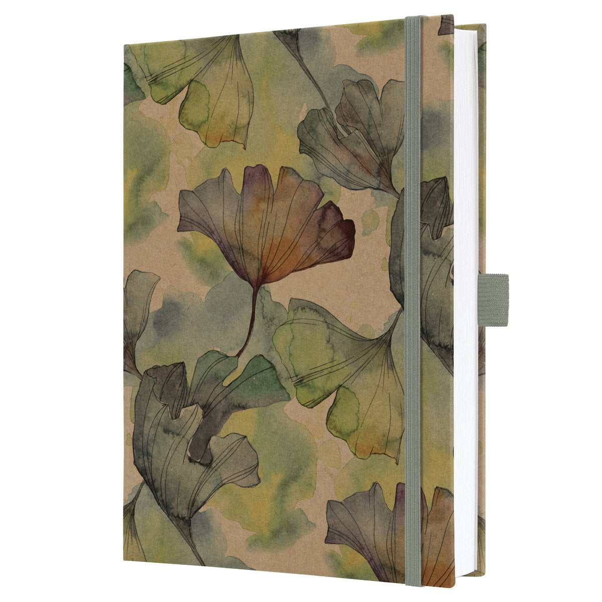 Carnet Sigel jolie - format a5 - kraft - pur ginkgo - si-jn857
