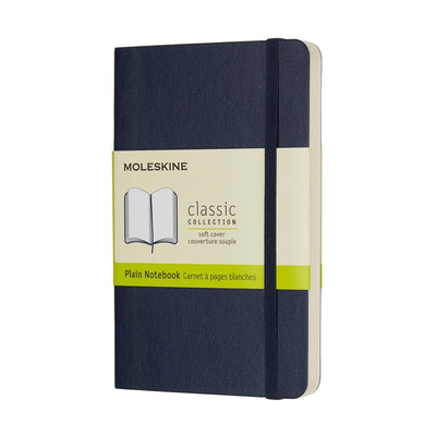 Carnet classique Moleskine - poche - couverture souple - vierge - bleu saphir