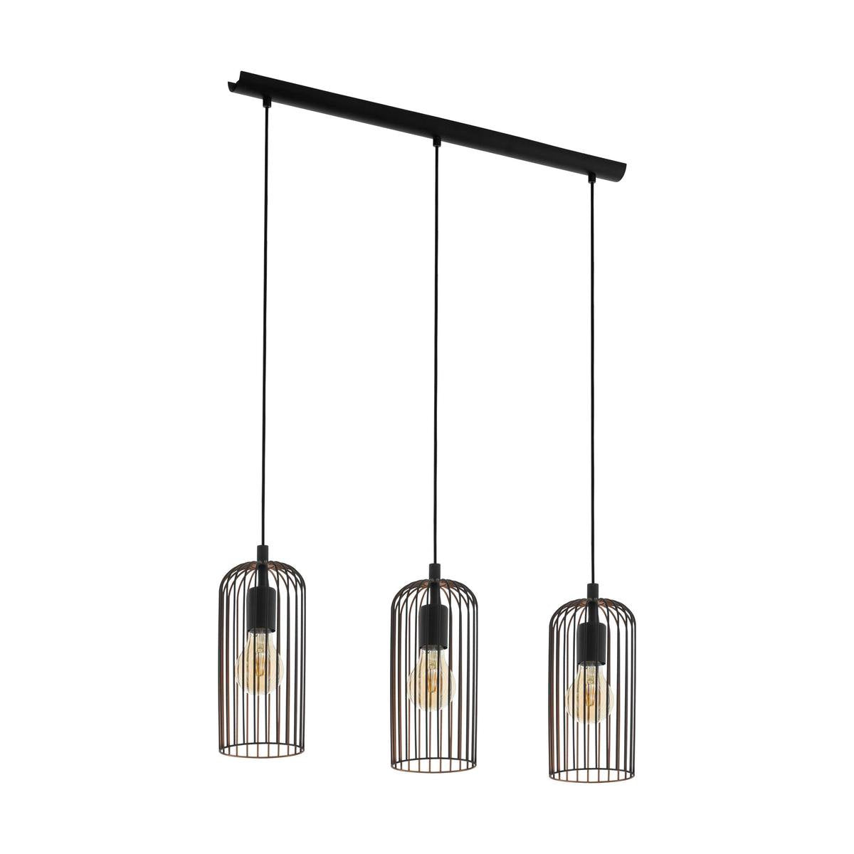 Lampe à suspension Eglo roccamena - e27 - 73 cm - cuivre noir