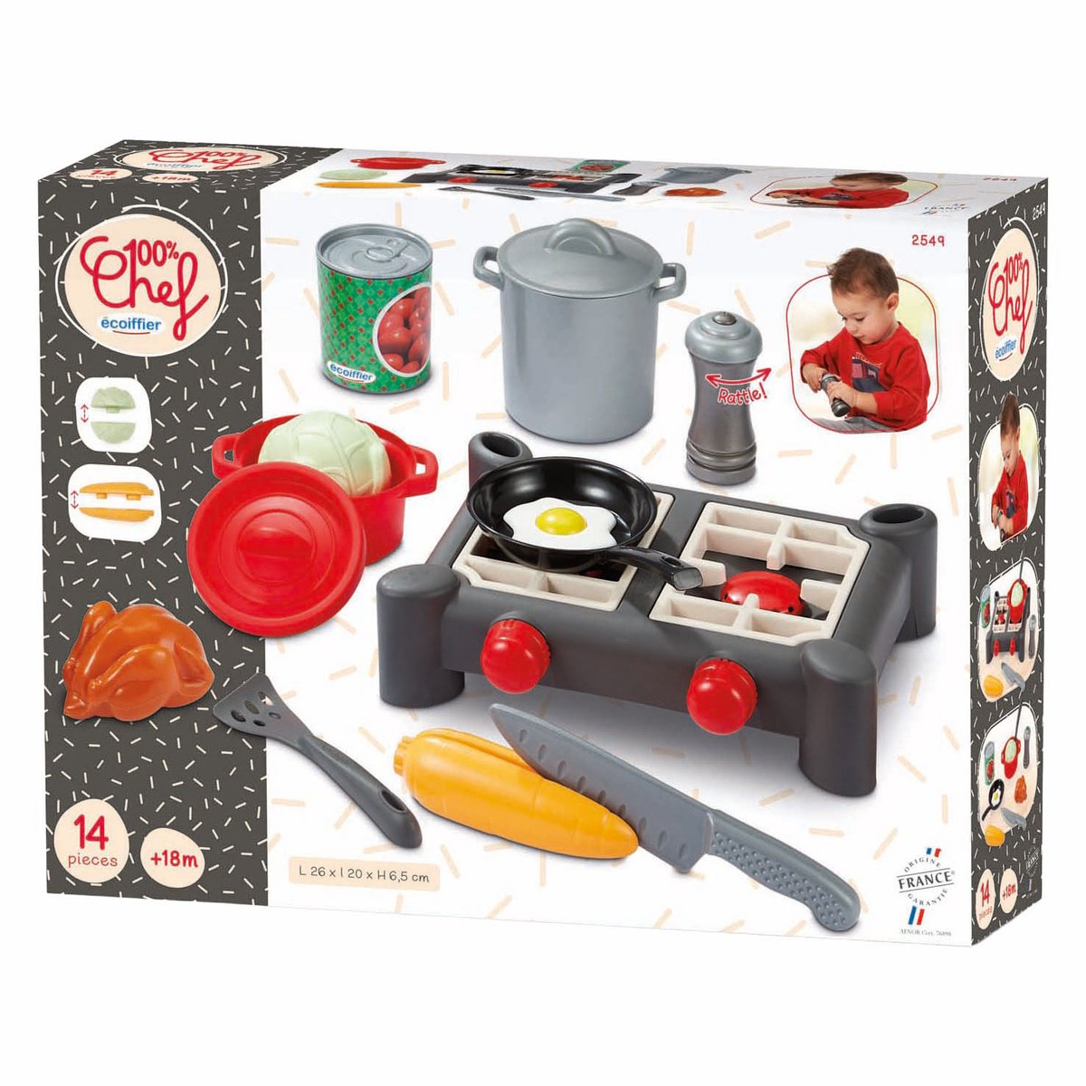 Poêle de chef 100% Ecoiffier - 14 pcs.