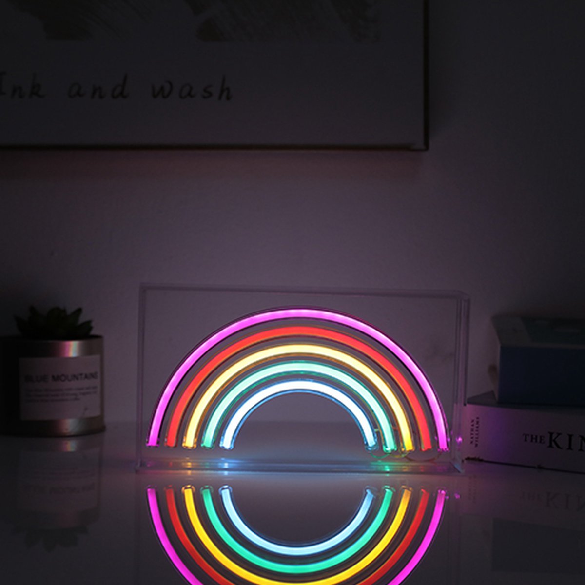 I-total itotal - néon led arc-en-ciel - éclairage d'ambiance - applique murale - idéal pour les étudiants - man cave - décoration - xl2764