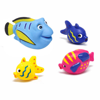 Eddy toys ensemble de poissons de bain 4 pièces - jouets de bain poissons pour le bain - jouets de bain avec animaux marins - figurines de bain pour enfants - multicolore - 1 couleur aléatoire