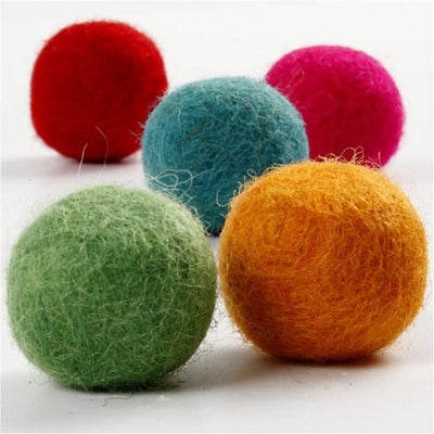 Perles de laine Creativ company, d 20 mm, couleurs fortes, 64 pièces 1 boîte