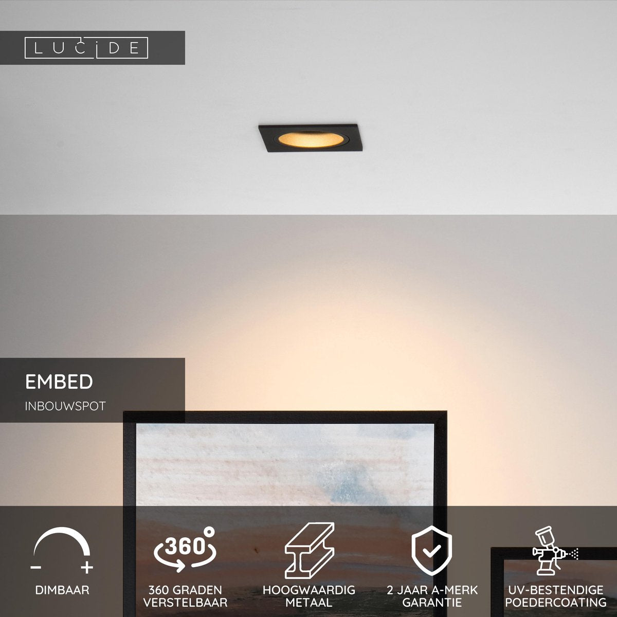 Lucide embed - spot encastré - 1xgu10 - noir