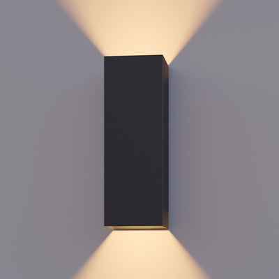 Applique LED Calex Milan - rectangle - LED haut vers le bas - angle de faisceau réglable - 8W - éclairage de jardin - design moderne - lumière blanc chaud - pour intérieur et extérieur - noir
