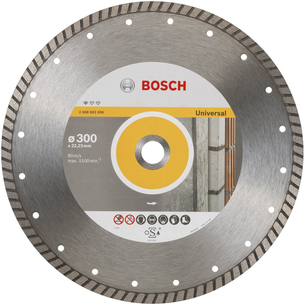 Bosch - disque à tronçonner diamanté standard pour turbo universel 300 x 22,23 x 3 x 10 mm