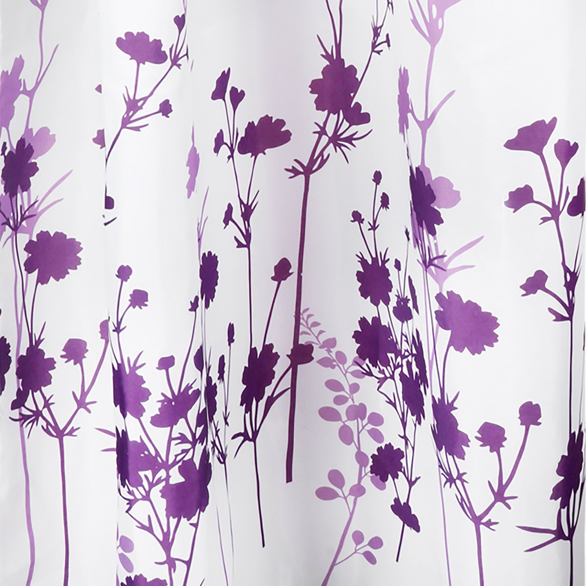 Differnz rideau de douche folia - 180 x 200 cm - lesté - 100% polyester - blanc violet