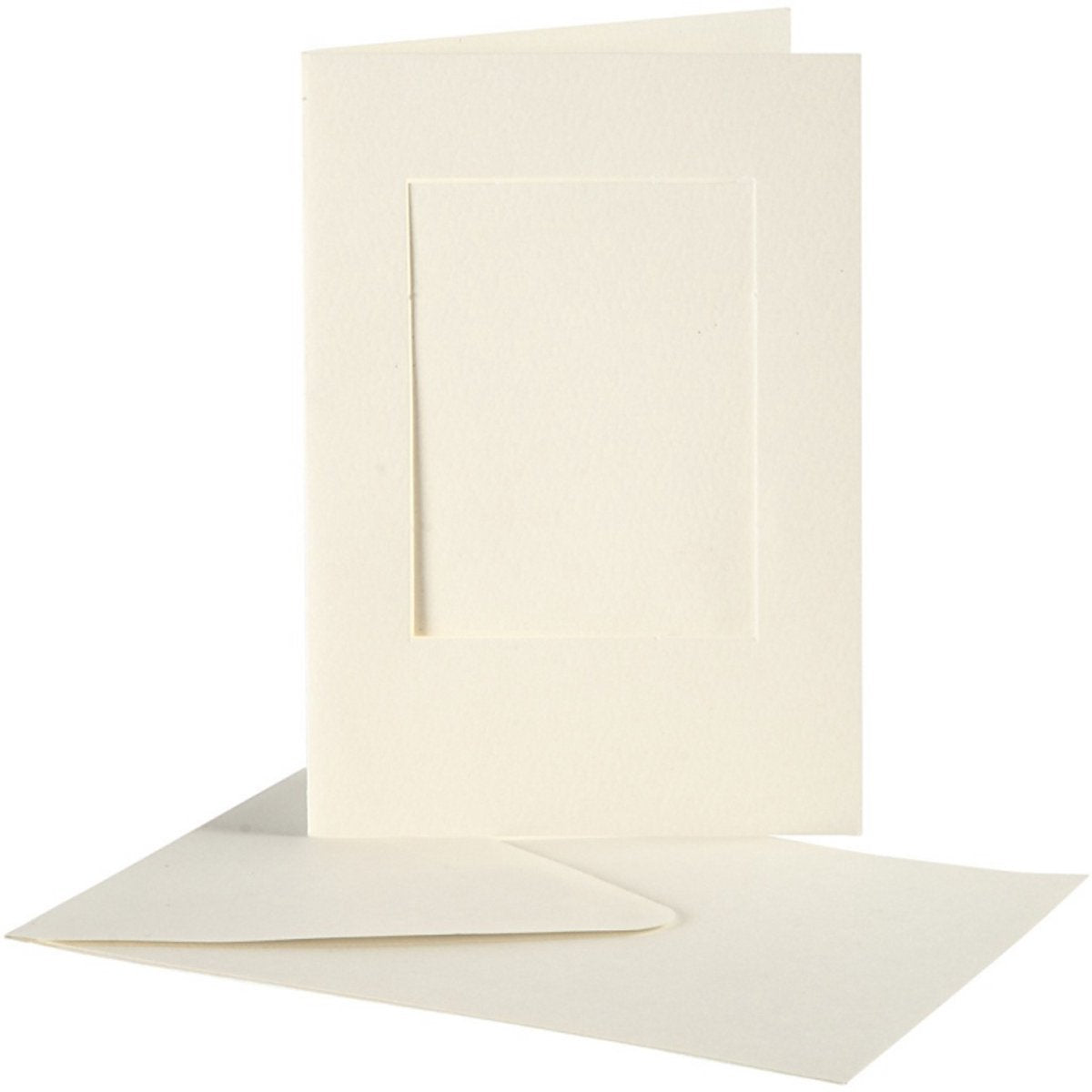 Cartes passe-partout Creativ company, rectangle, format carte 10,5x15 cm, format enveloppe 11,5x16,5 cm, blanc cassé, 10 jeux 1 boîte