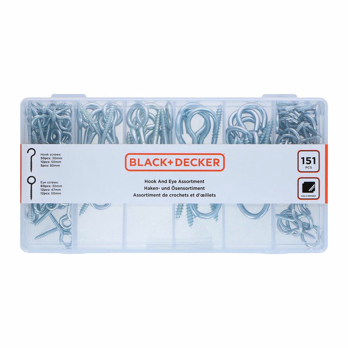 Black+decker jeu de boulons à œil black decker 151 pièces