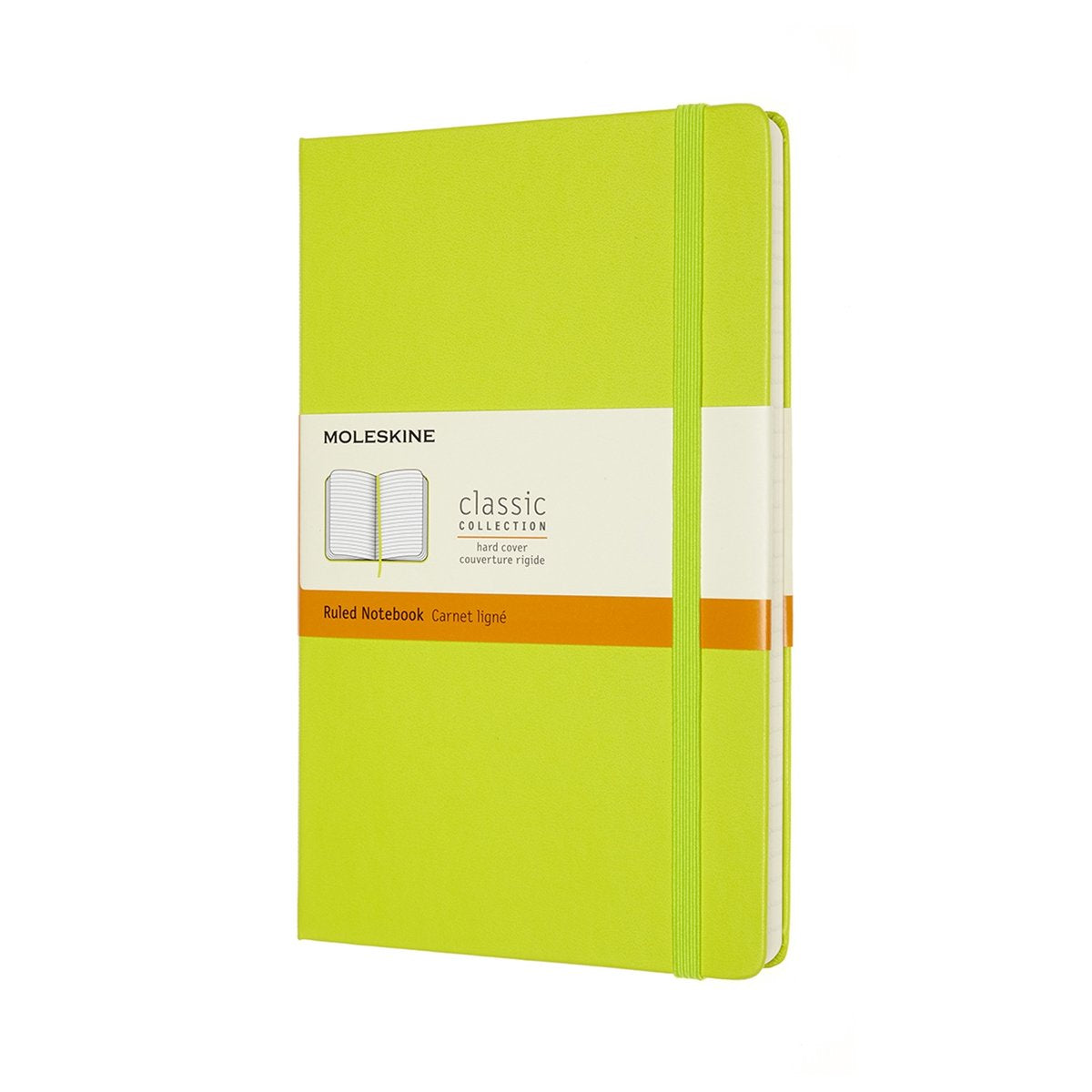 Carnet classique Moleskine - grand - couverture rigide - ligné - vert citron