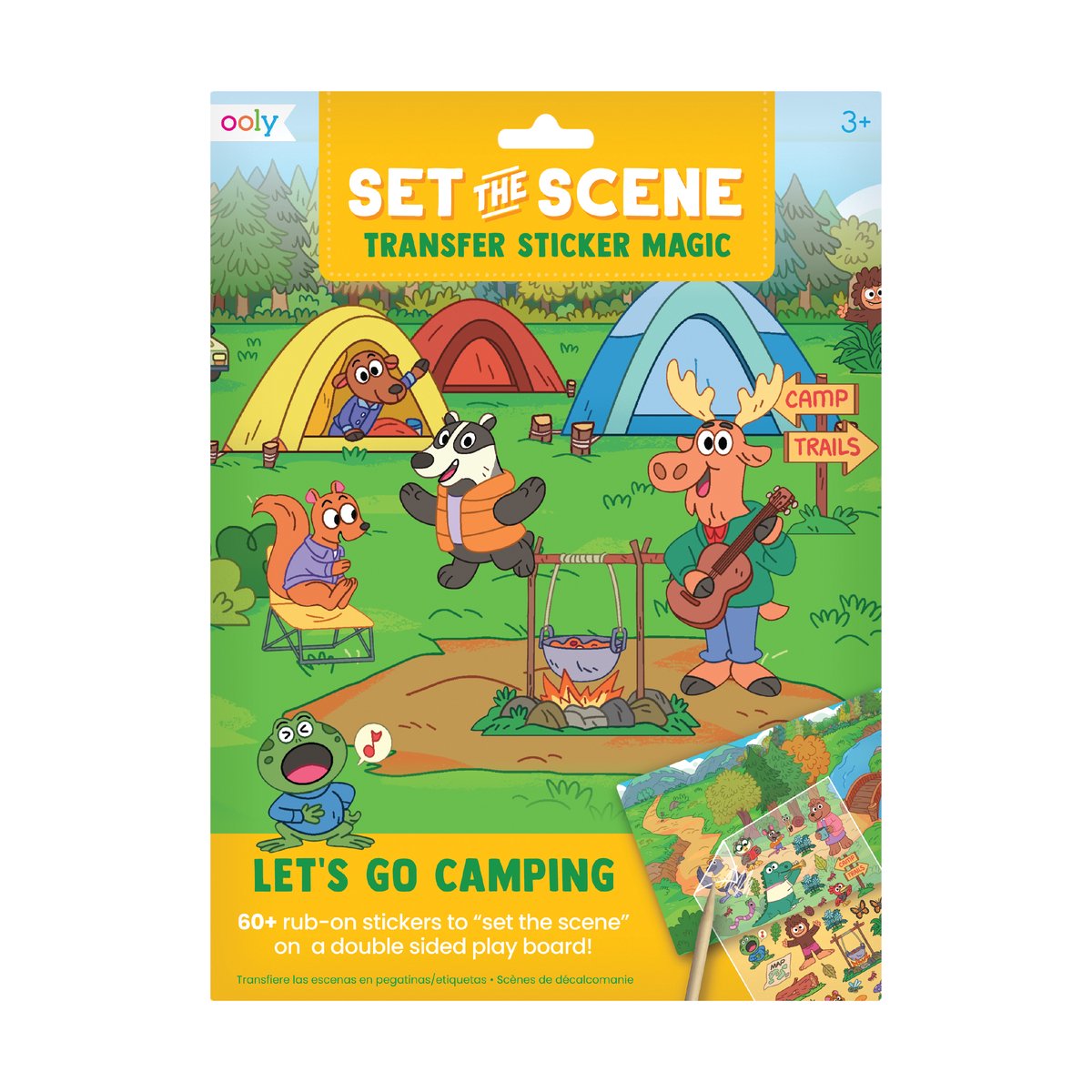 Ooly - plantez le décor - autocollants de transfert - allons camper