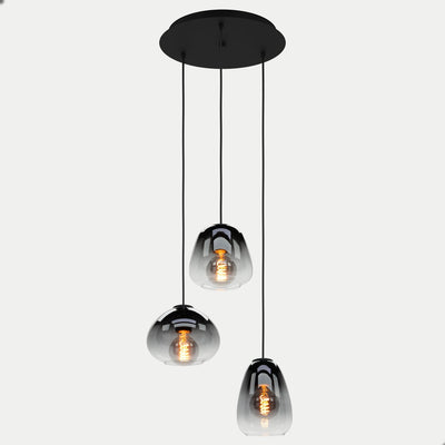 Lampe à suspension Eglo aguilares - e27 - ø 43 cm - verre - noir
