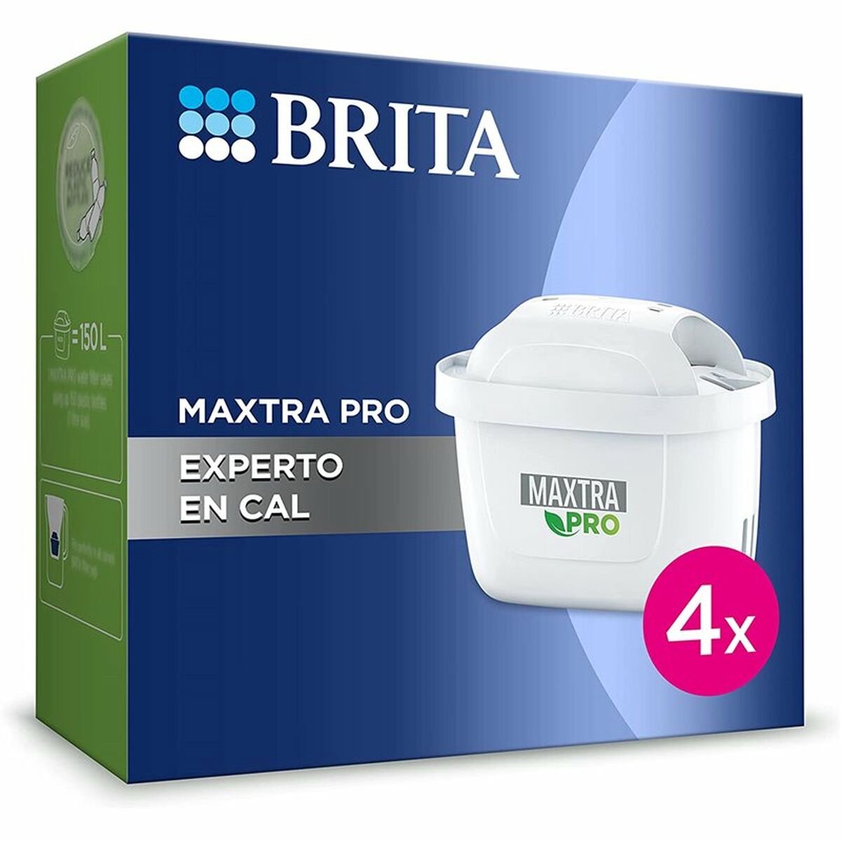 Brita filtre à eau maxtra pro calcaire expert 4 unités transparent
